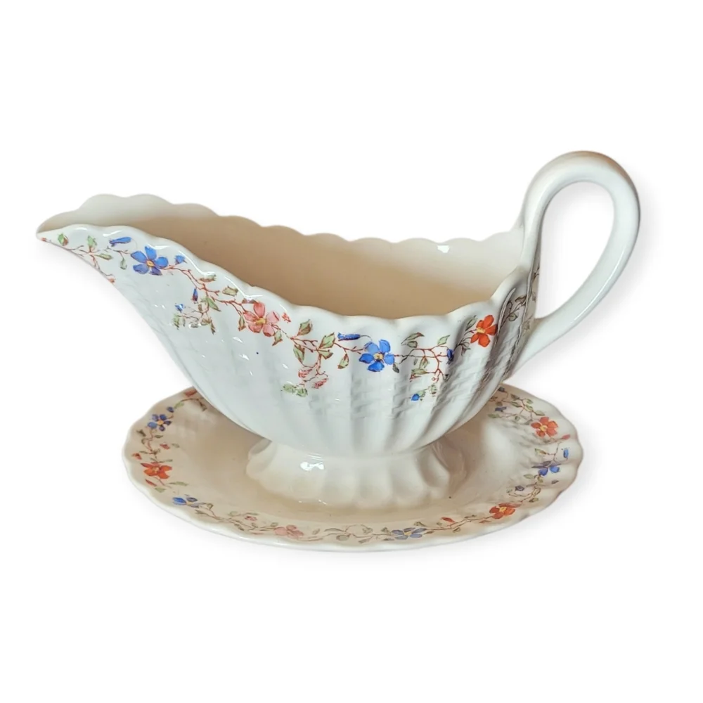 Dale Wicker Pattern Gravy Boat By Spode